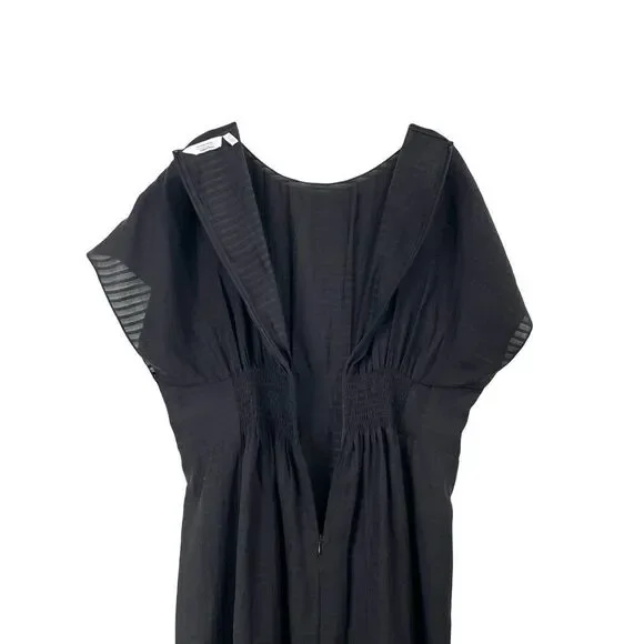 & Other Stories pleated striped midi dress Size 12 black lagenlook modest boho - Picture 7 of 10